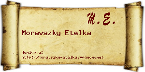 Moravszky Etelka névjegykártya